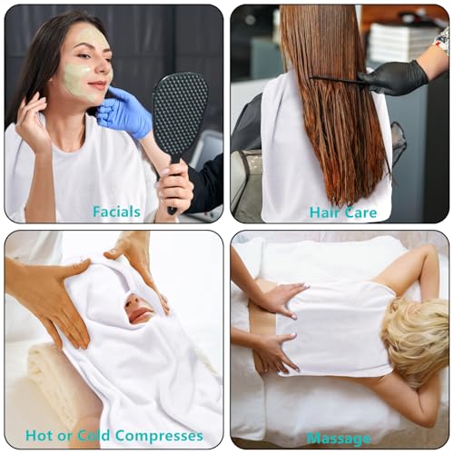 DEAYOU Pacote com 6 toalhas faciais para esteticistas, toalhas de spa em forma de U para tratamento