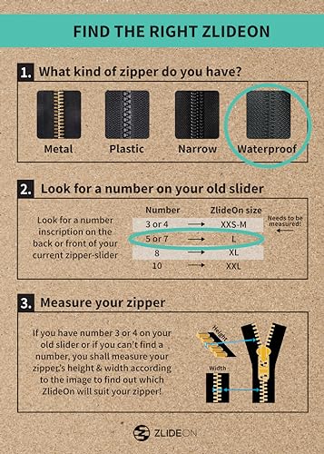 Zlideon Zipper Repair Kit for Waterproof Zippers - 1pcs, Black (L), For Waterproof Zippers 1 Pack - Image 3