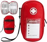 VOSSOT Medical Tragetasche,tragbare Notfalltasche Isolierte Medikament Tasche Organizer,für Zwei Epipens, insulinspritzen,inhalator und Wichtige Utensilien zur Allergiemedizin, Rot