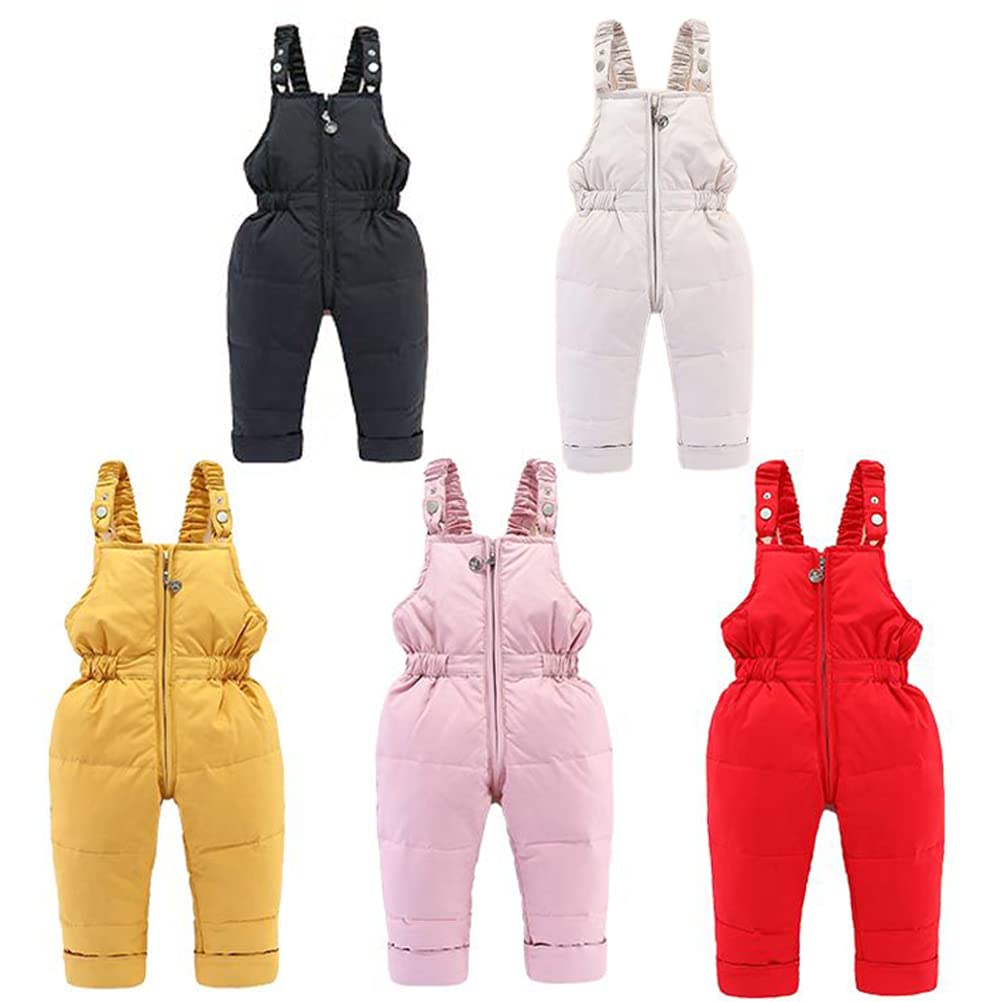 Zwyczaj gruby śnieg 2 sztuki dla dzieci kostium zimowy unisex stroje puchowe + śnieg Ski Bib jednokolorowy płaszcz wiatroszczelny dla dziewczynek i chłopców 3-7 lat
