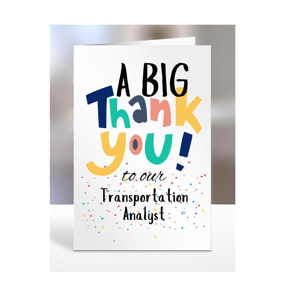 A big thank you our Transportation Analyst, Card for Men, Women, Presents for Christmas, Female, Male, Him, Her, Thankyou, Greetings cards, A5-263c_246