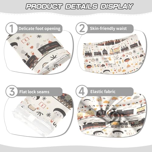 KLL Funny Steam Train Little Girls Leggings Casual High Waisted Athleisure Pants Exercise3