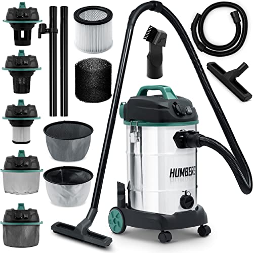 Humberg HM-402 30L 1600W Aspirapolvere industriale Wet Dry Aspirapolvere per cenere e macerie Presa senza sacco per utensili elettrici aggiuntivi