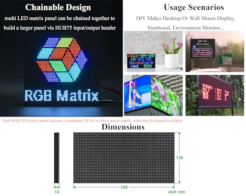 Écran LED RGB 64x32 programmable P4 compatible ESP32 et Raspberry Pi 4B 5 - 5
