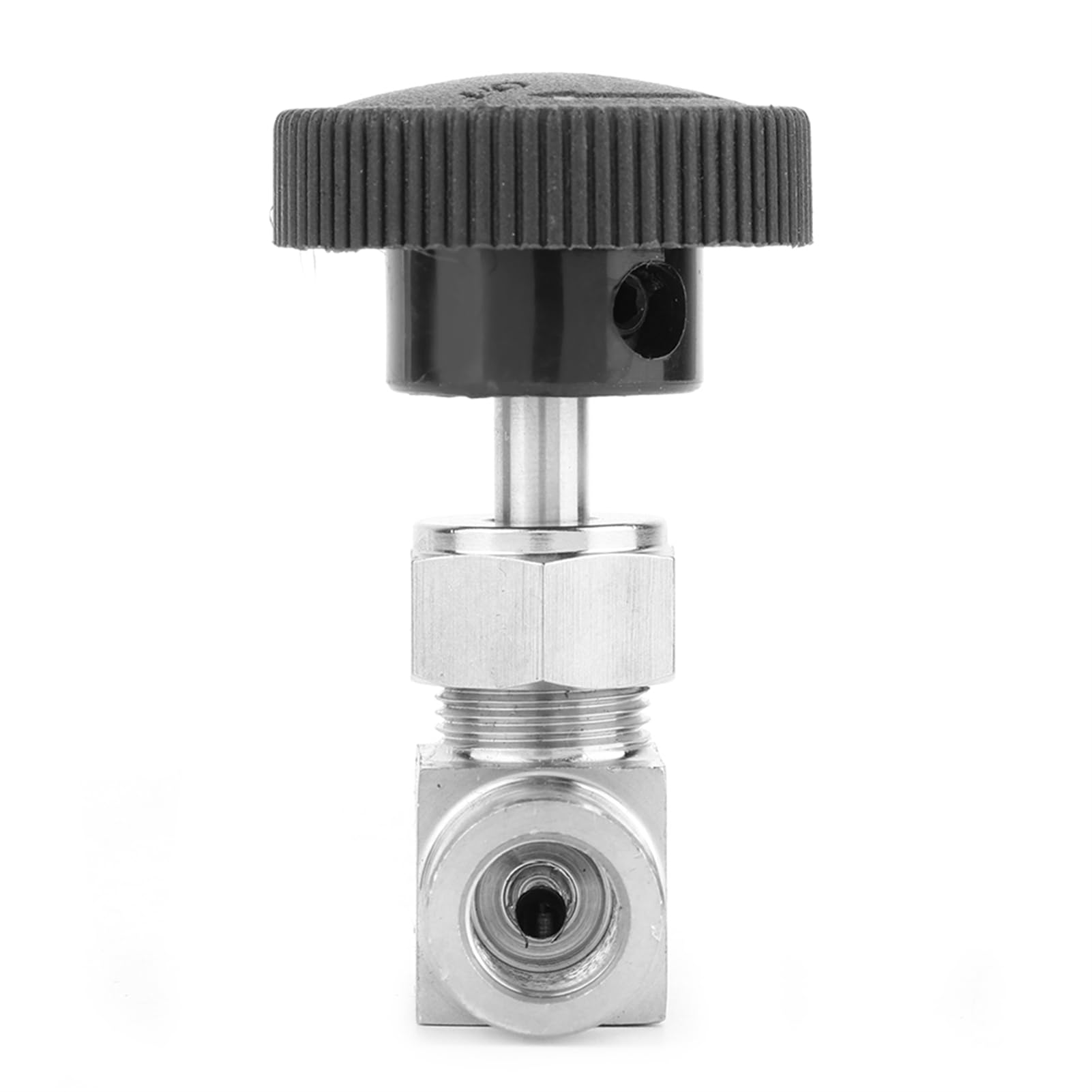 Ultima valvola a spillo dritta con filettatura femmina BSPP in acciaio inossidabile per la trasmissione di acqua e gasolio(Type A: Black Handle 1/8in)