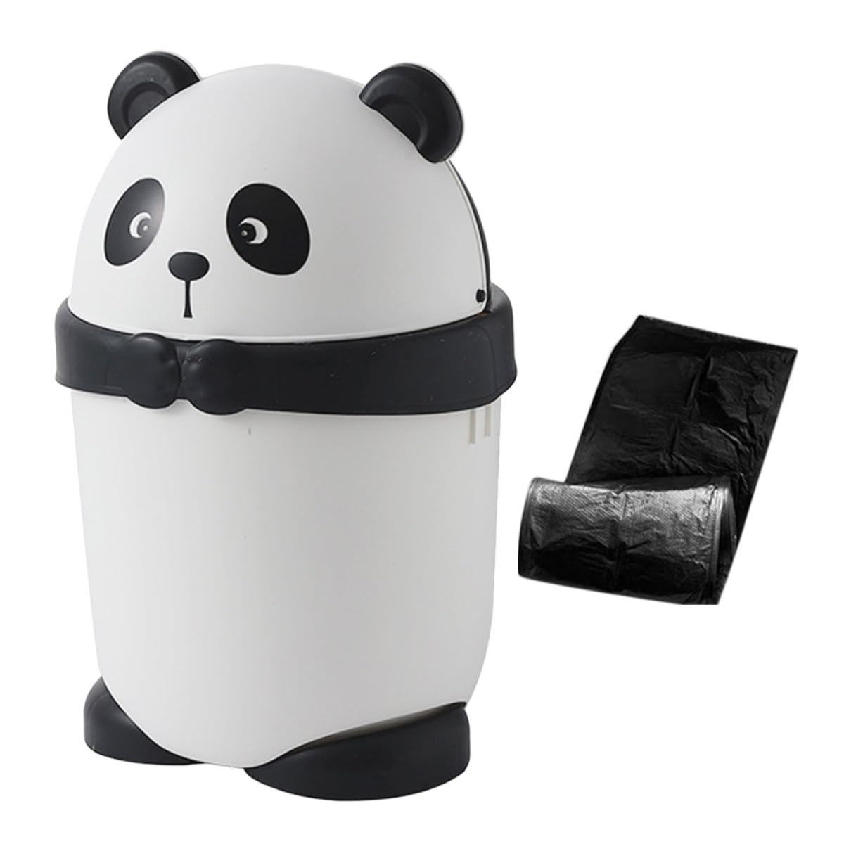 Homoyoyo Bidone della Spazzatura Piccolo con Coperchio a Tema Panda Cestino per Soggiorno e Cucina Plastica Sigillata Profumata per Camere da e Uso Multiuso