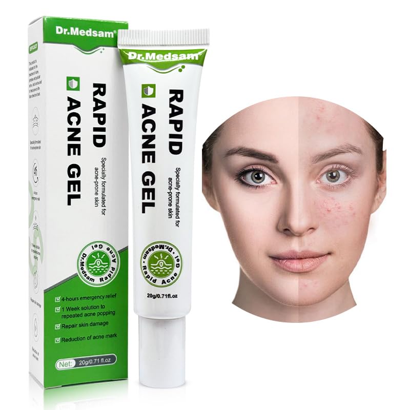 Dr.Medsam Rapid Ance Gel, Salicylic Acid Acne Treatment Acne Control Gel Inhibit Color Sink, Eliminate Acne Anti-inflammatory Sterilization Improve the Oil Pox Skin 20g/0.7Oz