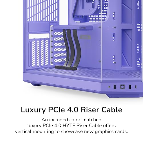 Image of HYTE Y70 Modern Aesthetic Gaming PC Case - Panoramic Glass | High-Airflow Design | Cable Management | Dual Chamber ATX Mid-Tower Chassis | 10 Fan Capacity | Luxury PCIe 4.0 Riser Cable - Taro (Purple)