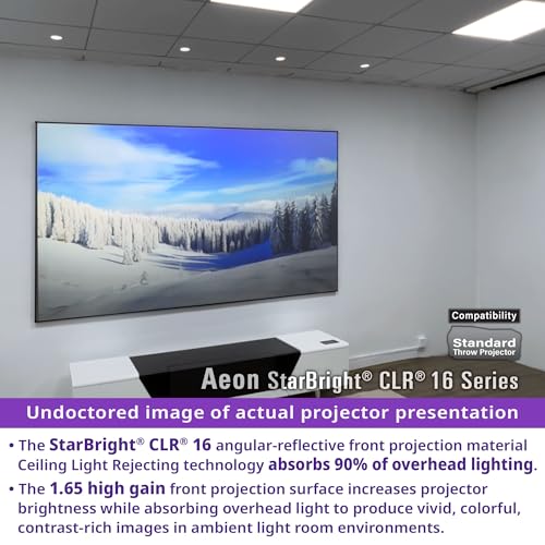 Image of Elite Screens 123 inch Fixed Frame Projector Screen 16:9, 4K /8K UHD, Edge-Free ALR, 1.65 Gain, 90% Ceiling Light Rejecting, AR123H2-SBCLR16