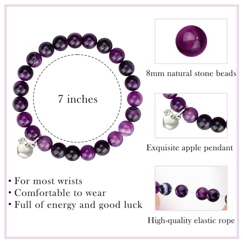 Natural Stone Bracelet as Christmas Gifts for Women, Inspirational Encouragement Gifts for Women, Heart Bracelets as Birthday Gifts for Teen Girls with Message Card - Image 4