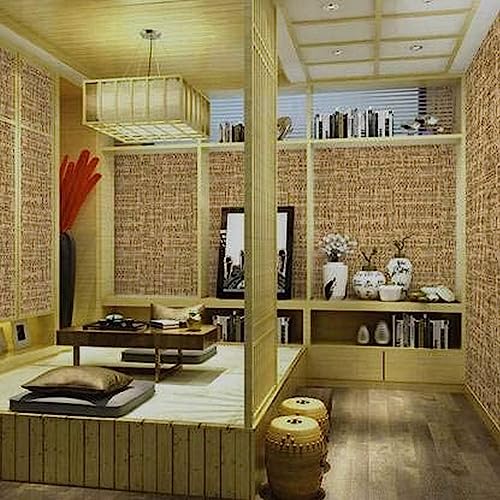 Image of Univocean Brown Linen Pattern Peel & Stick Self Adhesive Wallpaper for Home Decor (500 x 45 cm)