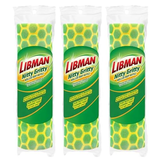 Libman Nitty Gritty Microfiber Mop Refills, Green, Yellow
