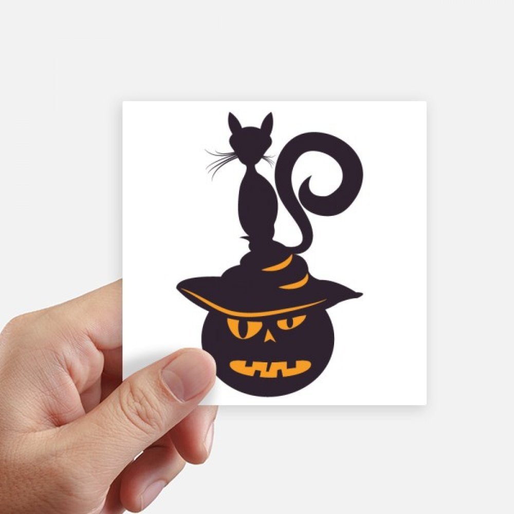 Autocollant carré chat Halloween pour décorer une chambre d'enfant ou une valise