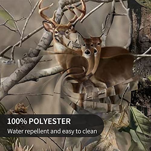 Camo Hunting Deer Bear Moose Round Tablecloth 60 Inch Washable Polyester Table Cloth Water Resistant Spill Proof Table Cover Mat For Dining Kitchen Home Party Wedding Decoration #TOP3