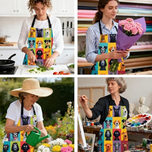 Image of Nuxovilar Cute Apron with Pockets, 26.77 * 30.7 Inches, Versatile for Meal Prep, Baking, Holiday Cooking