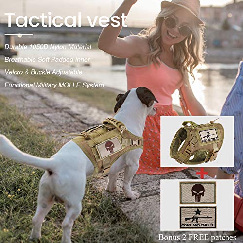 Tactical Dog Training Harness Outdoor Working Vest Adjustable Military Molle Dog Vest Harness With Rubber Handle #TOP1