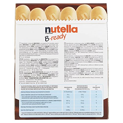 Image of Nutella B-Ready Wafer - Hazelnut - 6 X 22 Gm