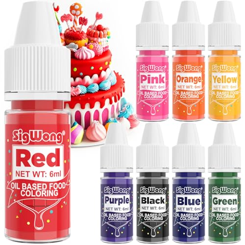 Oil Based Food Coloring - 8 Colors Upgraded Food Coloring for Chocolate, SigWong Oil Based Food Dye...