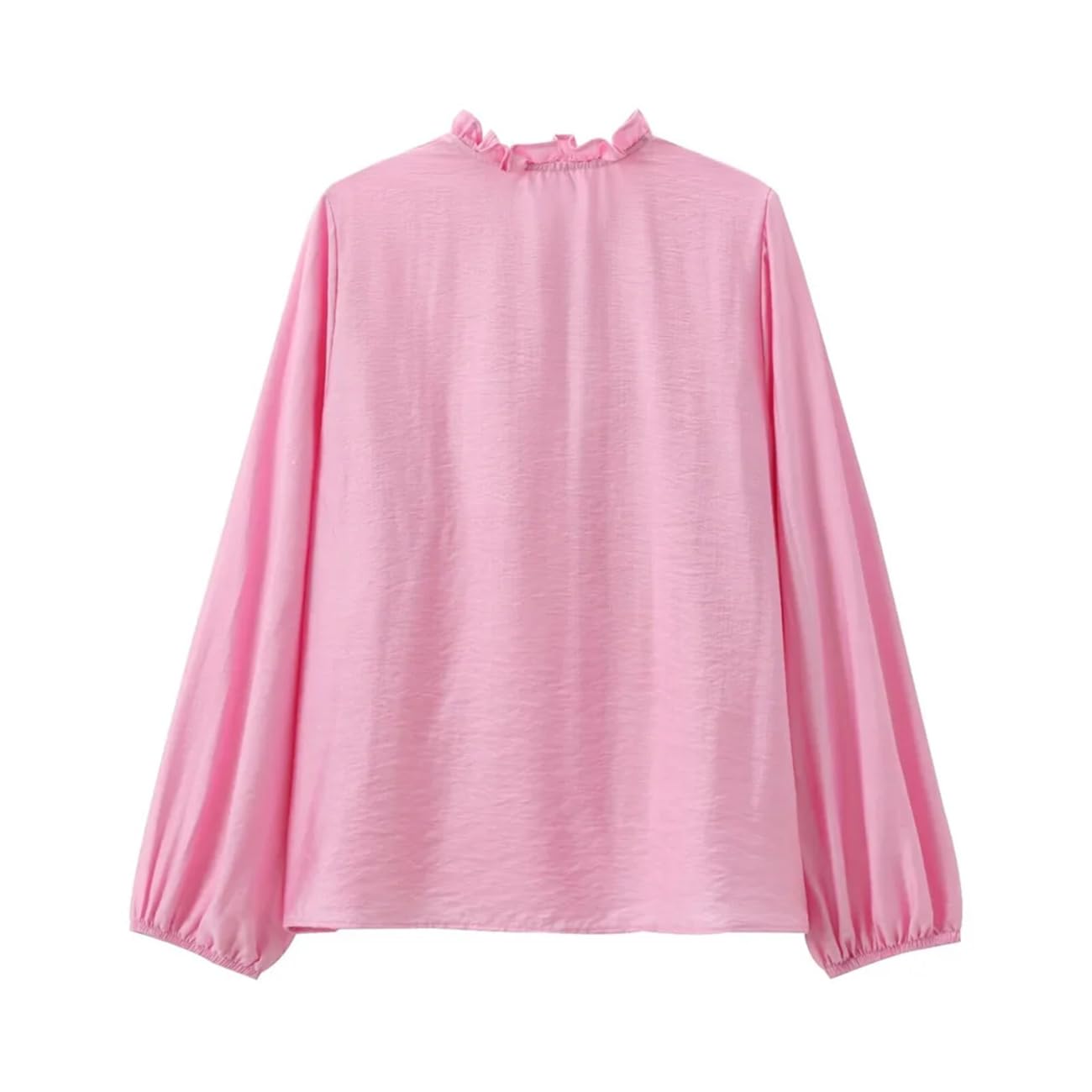 Camisa de manga larga con cuello en V para mujer, estilo francés, informal, holgada, con decoración en capas
