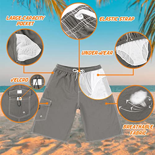 Image of Mens Swimming Trunks Swim Trunks Quick Dry Swim Shorts with Mesh Lining Funny Swimwear Bathing Suits