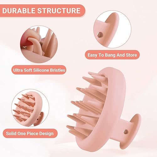 Miniatura 3 de Ali Pearl Cepillo de champú masajeador para peluca, cerdas de silicona suave, para el crecimiento del cabello, cepillo de cabello seco y húmedo para