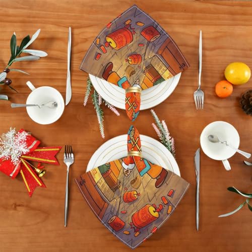 Servilletas de tela cuadradas 20 x 20 pulg pack de 4 miniatura 5