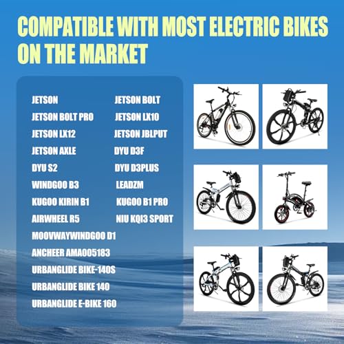 Image of KORNORGE 36V Ebike Battery, 36V 10Ah Rechargeable Lithium Battery with T-Plug, XT60 Connector and BMS for 0-350W Motors E-Scooters, ATVs, Electric Bikes, Solar Storage