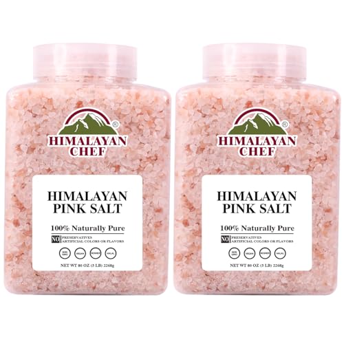 Image of Himalayan Chef Coarse Pink Himalayan Salt, 5 lbs 2-Pack - Pure, Natural, Mineral-Rich, Kosher, Ideal for Grinder Refills, Cooking, Seasoning, Baking