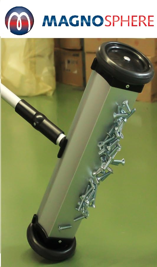Magnetbesen Magnetischer Besen mit Ferrit-Magneten - Breite 385mm - Bodenabstand 25mm - 1 Stück - Magnetheber Magnet-Sammelgerät - wertvolle Hilfe in Werkstätten Lagerhallen Läden