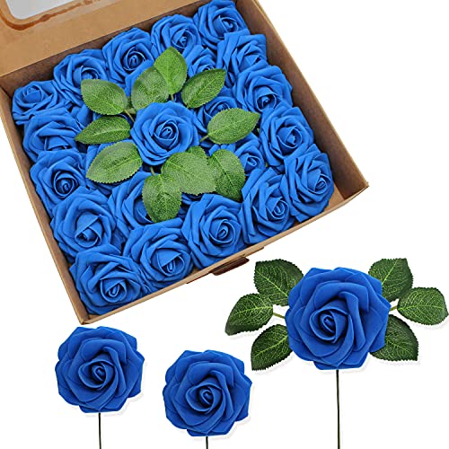 JOYLEX Fiori artificiali realistici, 50 rose finte dall'aspetto reale con stelo, per bouquet di nozze fai da te, centrotavola, addio al nubilato, feste, decorazioni romantiche per la casa (regolari
