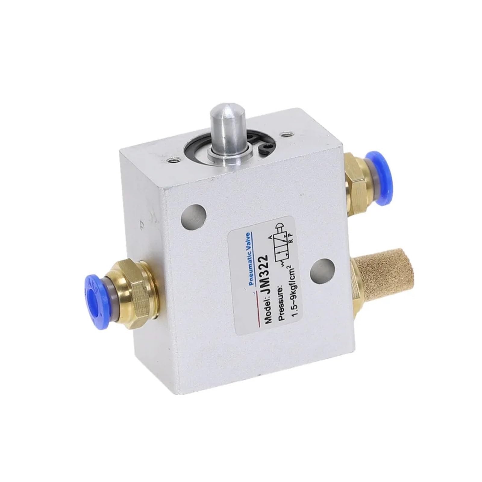 Vanne à bouton-poussoir pour commande pneumatique 12mm de poste de travail industriel