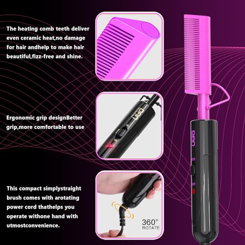 Plancha y peine caliente pequeño para cabello afro miniatura 3