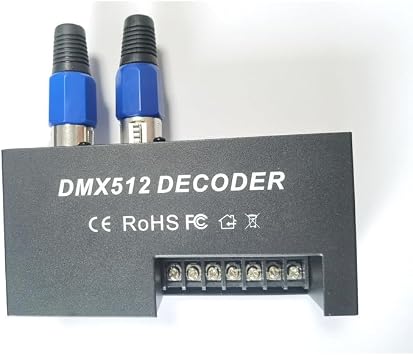 DC12-24V RGBW DMX 512 Decoder LED Controller, RGB LED DMX512 Decoder 4 Channel for LED Strip Light