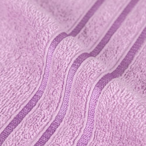Image of MYTRIDENT Towel Set| Comfort Living | Quick Drying | Travel Friendly | for Men /Women | 3 PC Towel Set | 1 Bath (70 cm x 140 cm) 2 Hand (40 cm x 60 cm) | 100% Cotton 400 GSM - Violet Sky
