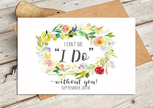 Personalised Wedding Cards I Can't Say I Do Without You - Watercolour Wedding Card Wedding Stationary
