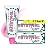 EUTHYMOL Whitening Toothpaste (3.7fl oz*2, Pack of 2) - Stain Removal in 2 Weeks, Long-Lasting Freshness for Sensitive Gum & Teeth. Bad Breath, Cavity Prevention. Recyclable Aluminum Tube