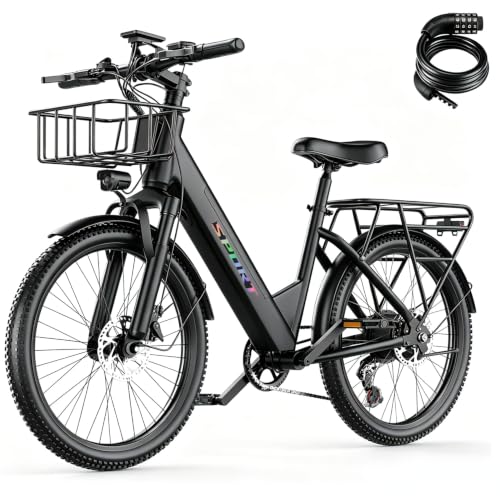 ASKGO Electric Bike for Adults - 1000W Peak Mountain E Bike with Basket