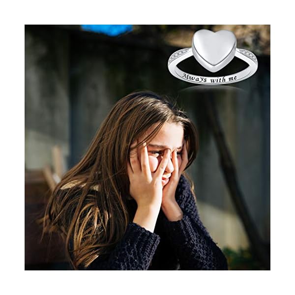 BEILIN Hold Loved Ones urn Ring 925 Sterling Silver Always with me Heart Cremation Urn Ring for Ashes for Women (6.5)