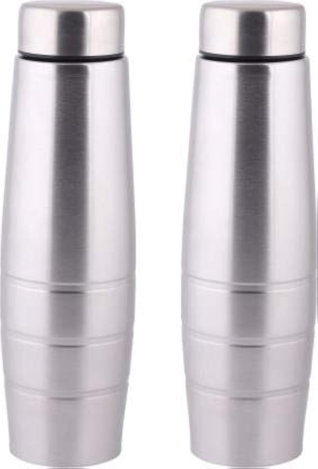 Sizzle Stainless Steel Water Bottle Set – 2 Pack 1000ML Leakproof Lightweight Durable Water Bottles – Silver – Ideal for Kids, Adults, Office, Gym, Outdoor