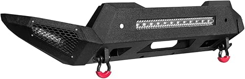 Miniatura 35 de Vijay - Parachoques delantero con textura negra con placa de cabrestante y 5 luces LED y 2 anillos en D de 4.75 T para Tacoma 2005-2015