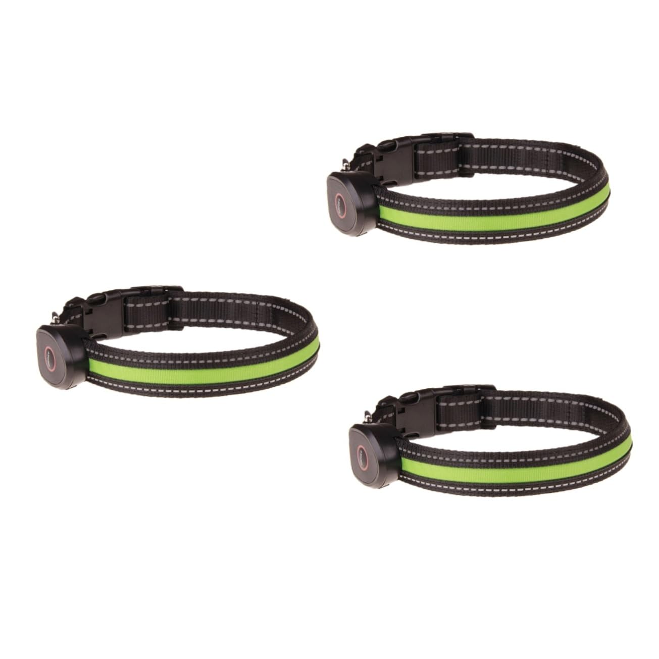 INOOMP 3 Piezas Collar Intermitente para Mascotas iluminar Collares para Perros Llevado Circular USB Cuello Iluminado con luz de Flash Anillo de Cadena