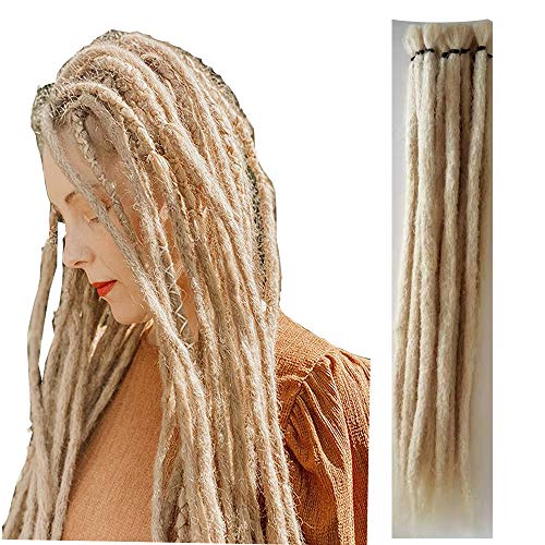 Hip Hop Star 20 Inch Handmade Dreadlocks Extensions For Women/Men Synthetic Crochet Braiding Hair Single Ended Hippie Style Fashion Hairstyles Wig Blonde