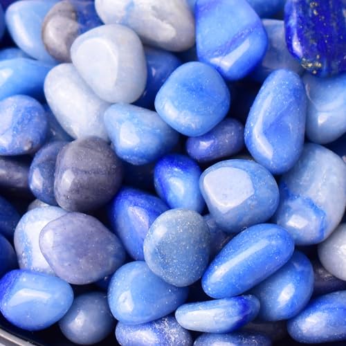 Image of Polished Blue Aventurine Crystals - 72 Pcs, 0.5 inch 10 oz Handpicked Natural Tumbled Gemstones Rocks, Pebbles for Reiki, Chakra, Healing Home Decor