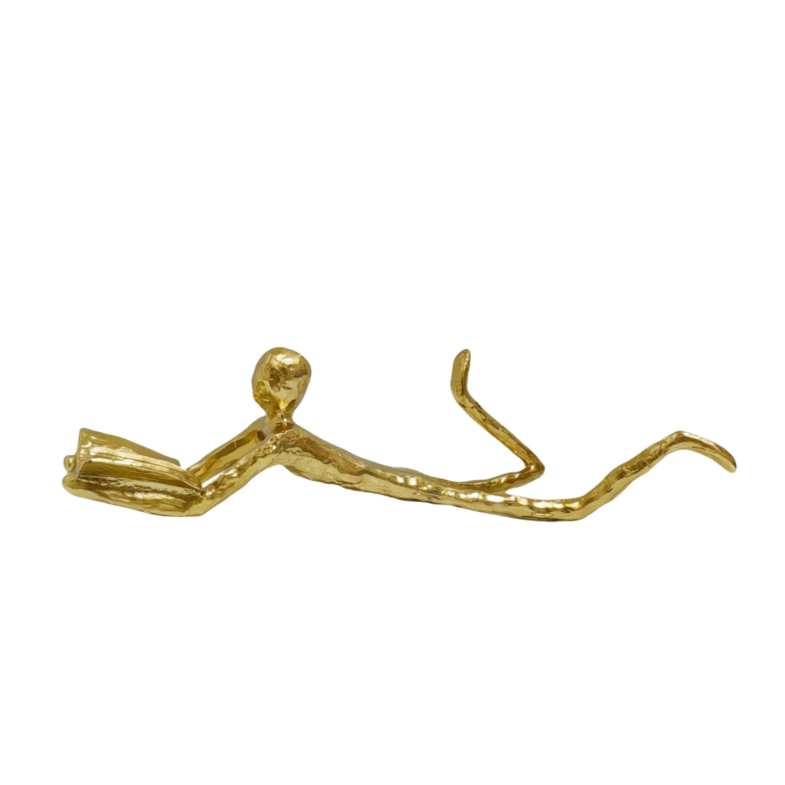 YOYUMI Statue Modern Resin Abstract Figure Home Decoration Crafts Desktop Ornaments Office Decoration Lying Reading Gold