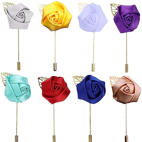 8 Piezas Flor Solapa Boutonniere, Solapa Hombre Boutonniere, Boutonniere Novio, Boutonniere para...