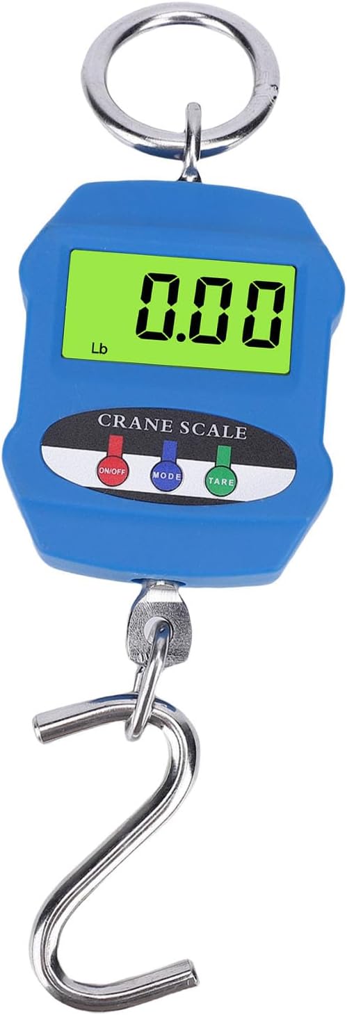 Digital Crane Scale, 300KG 660lb Mini Handheld Hanging Scale with LCD Backlight and S Hook, for Farm Fishing Outdoor Travel