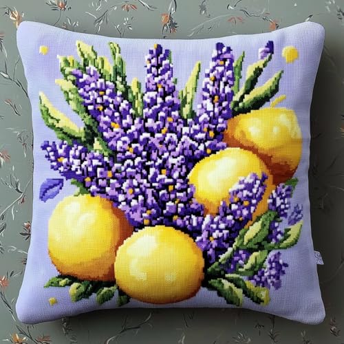 XDEGHUANGSS Juego de punto de bordado con ganchos 3D, materiales de cojín de ganchillo, alfombra de ganchillo, juego de bordado para principiantes, funda de almohada, alfombra de anudar con juego de