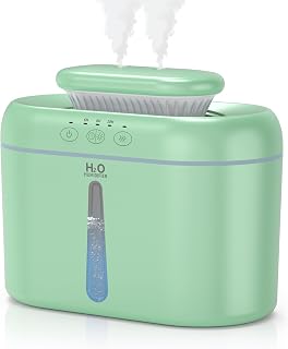 HZD 2L Quiet USB Humidifier for Bedroom Large Room - 26dB Easy Clean Fill, Night Light, Essential Oil Diffuser, Green