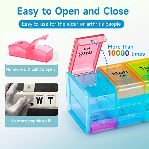 Organizador de pílulas extra grande, 2 vezes por dia, grande organizador semanal de medicamentos, ca