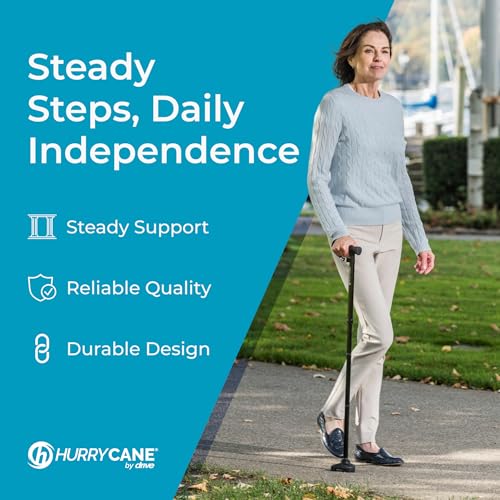 HurryCane Freedom Edition Foldable Walking Cane with T Handle - Image 3